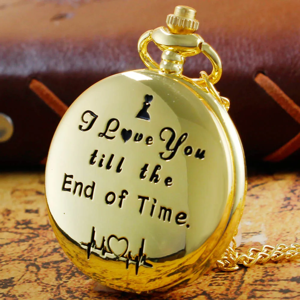 

Unique Fashion Gold Couple Quartz Watches Personality Creative Vintage Pockets Watch Best Gifts For Men Women CF1344