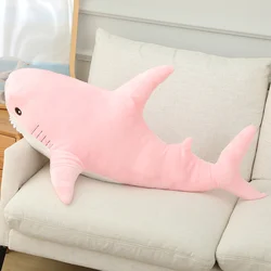 Giant 140cm Cute Shark Plush Toy - Soft Stuffed Animal Reading Pillow and Birthday Gift - 140cm (Pink)