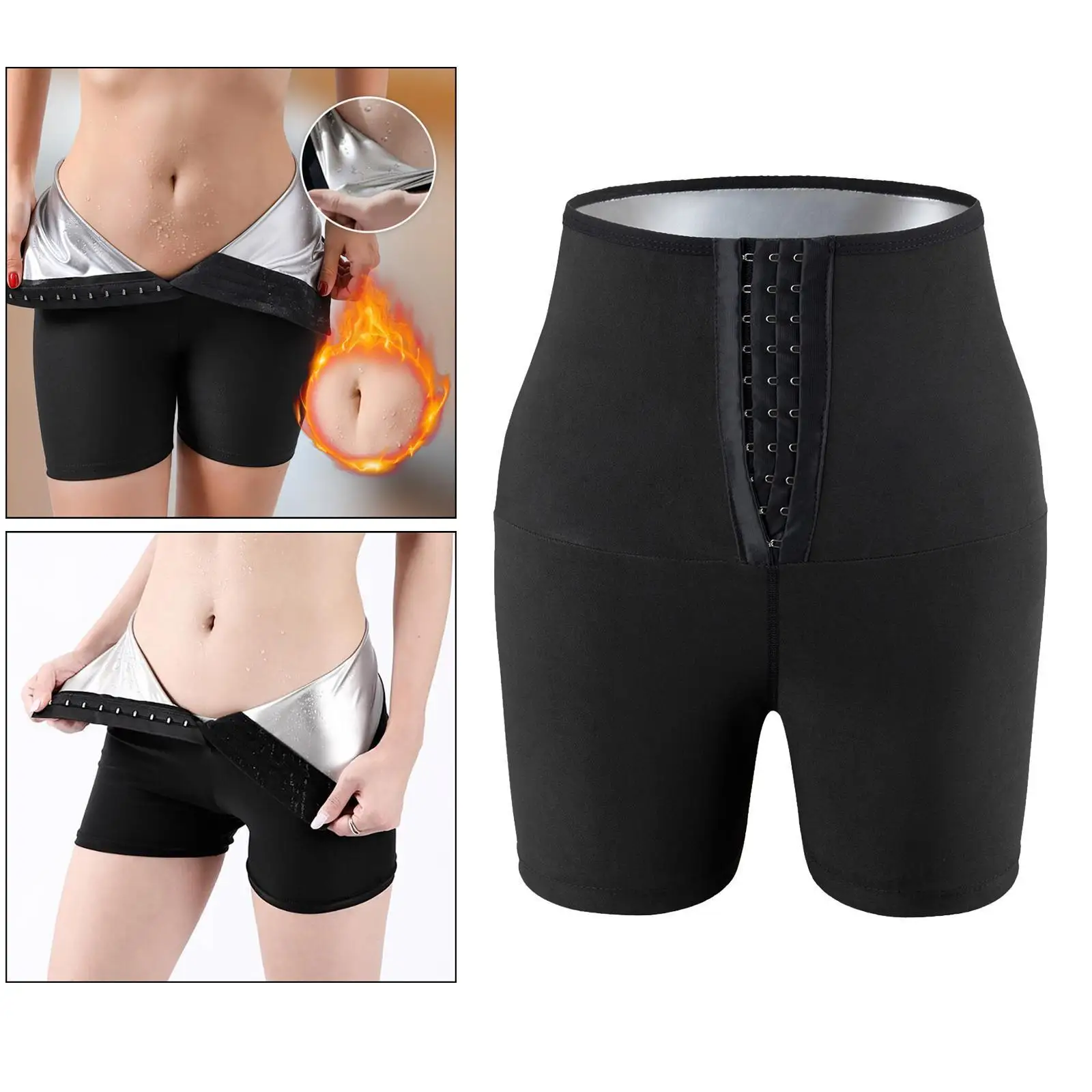 Premium Women's Sweatpants, workout and fitness Sauna Shorts Suit, Control Shapewear, Thigh , Shorts Capris for Running