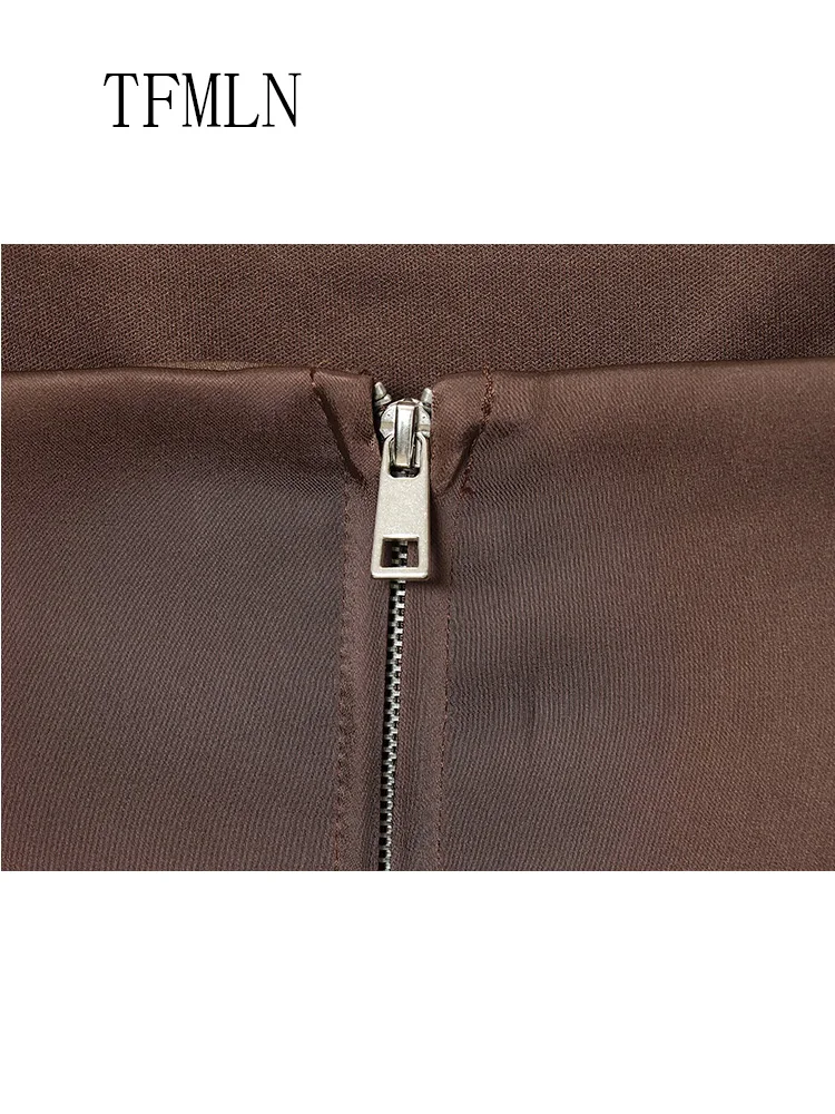 2pcs Office Ladies Tube Tops Pant Sets Fashion Chic Sleeveless Back Zipper Strapless Tops Straight Trousers Causal Outfits 2026