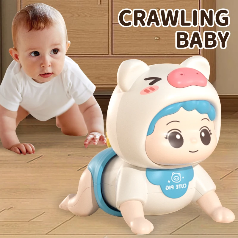 Baby toys learn to crawl guide head up practice training puzzle early education crawling baby sound light music 5