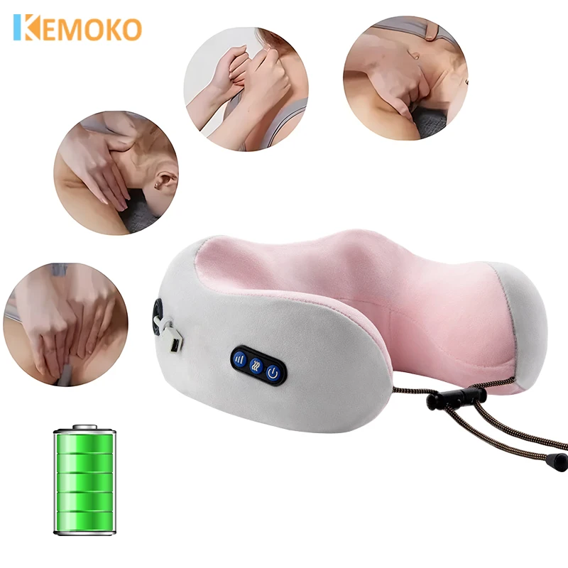 Electric U Shaped Neck Massager Pillow Multifunctional Shoulder Cervical Massager Portable Travel Home Car Cervical Massager