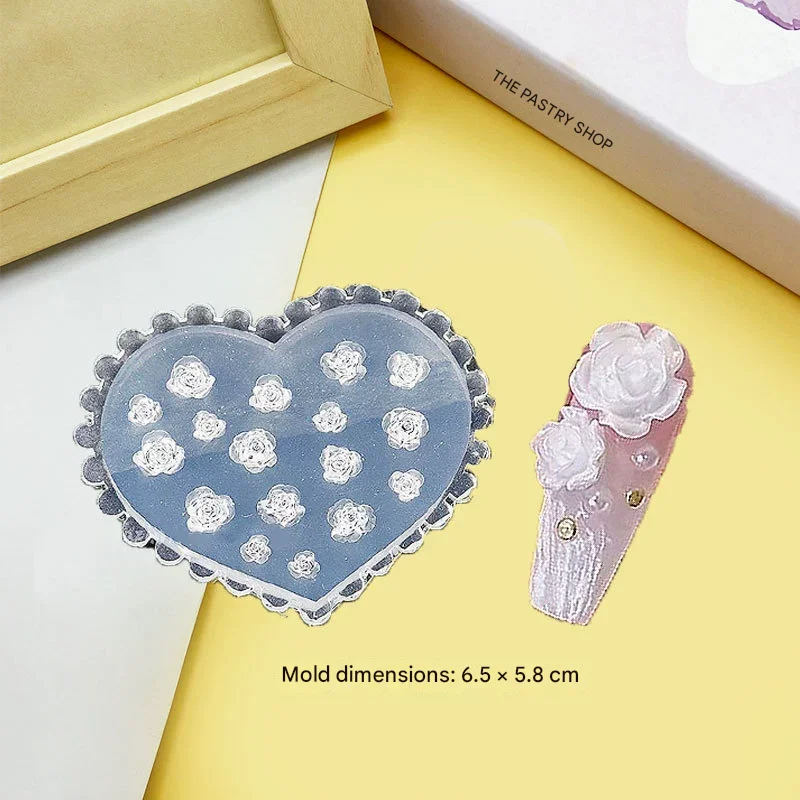 3D 꽃 실리콘 네일 몰드 백합 & 히비스커스 꽃잎 조각 템플릿 젤 폴리쉬 스텐실 봄 여름 매니큐어 데코용