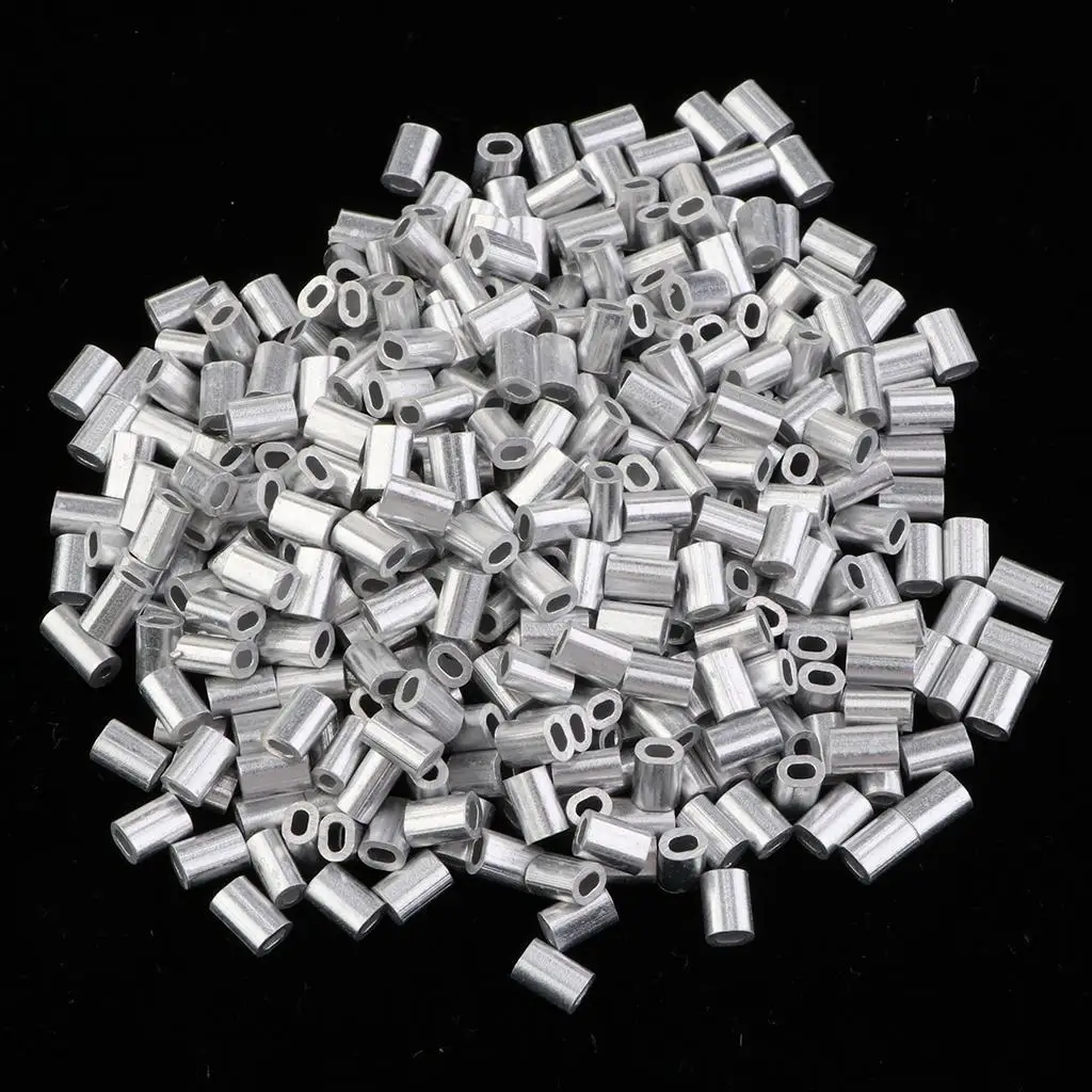 1000pcs Fishing Wire Single Barrel Sleeves, 4 Size Available