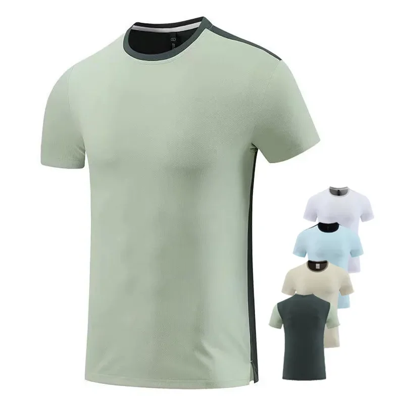 Men's Running T-shirt Bodybuildin Fit Sportswear for Man Gym Trainin Sweatshirt Outdoor Cycling Short Sleeve Tops Quick Drying
