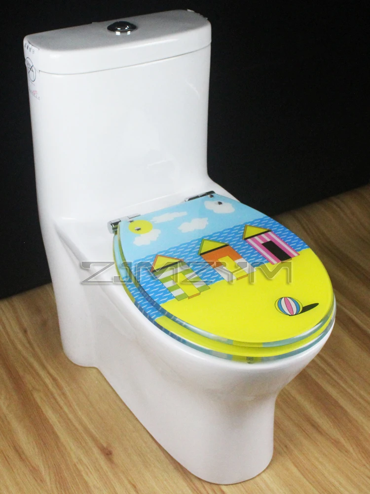 Description Picture 3 of itemUnique Resin Toilet Cover Beautiful Design Toilet Seat Cover Thickened Toilet Cover Stainless Steel Slow Down Toilet Cover