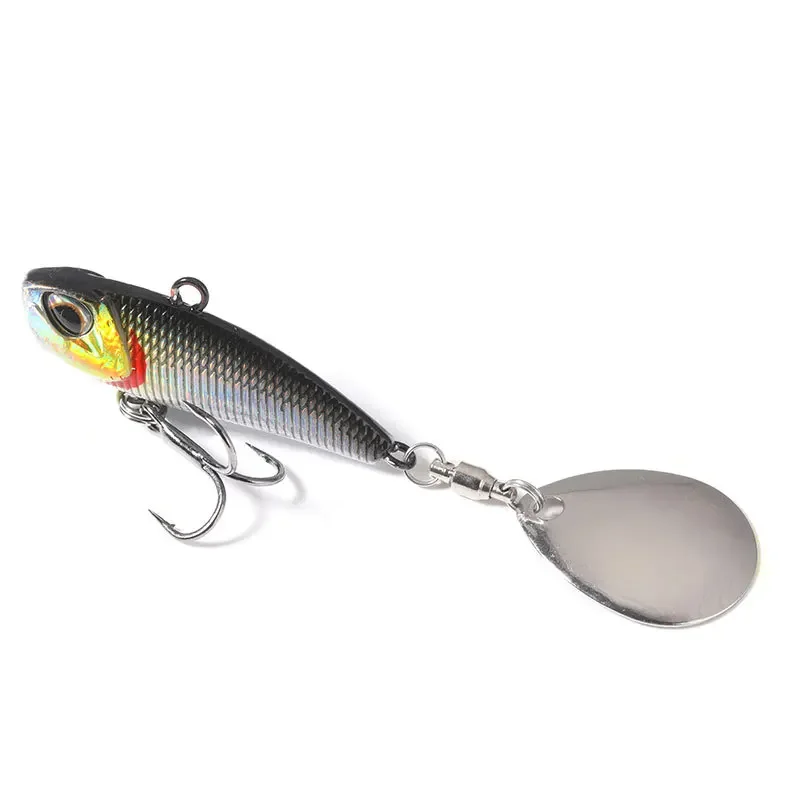 Original Metal Vib Spinner Bait Wobbler Trolling Bait Fishing Lure Rotante Coda Vibrazione Paillettes Predator Per Luccio Bass