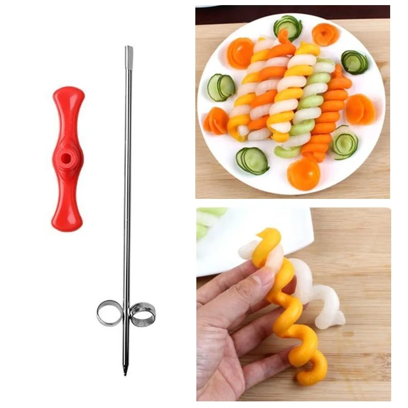 Manual Spiral Screw Slicer Blade Hand Slicer Cutter Potato Carrot Cucumber  Vegetables Spiral Knife Kitchen Accessories Tools