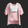 Womens Cosy Knit Set Outfits O Neck Cropped Tank Tops Long Sleeve Fleece Warm Hooded Cardigan Shorts Set Comfortable Loungewear 5
