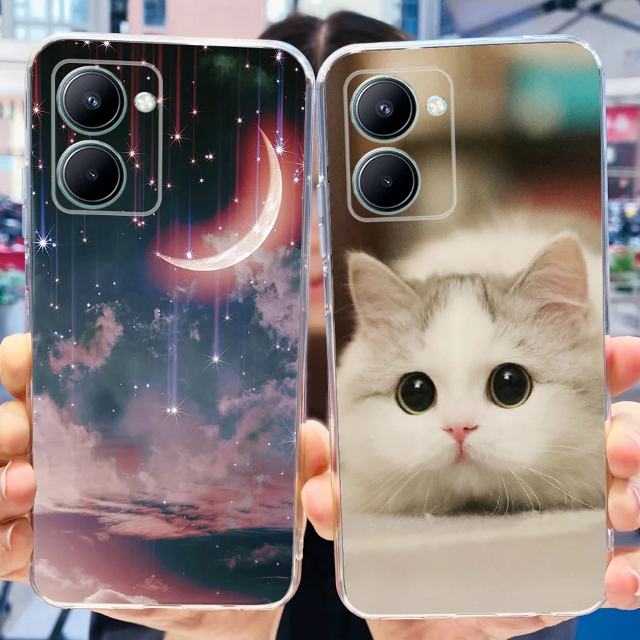 Stylish Painted Soft Silicone Back Cover – 6.5'' Phone Case