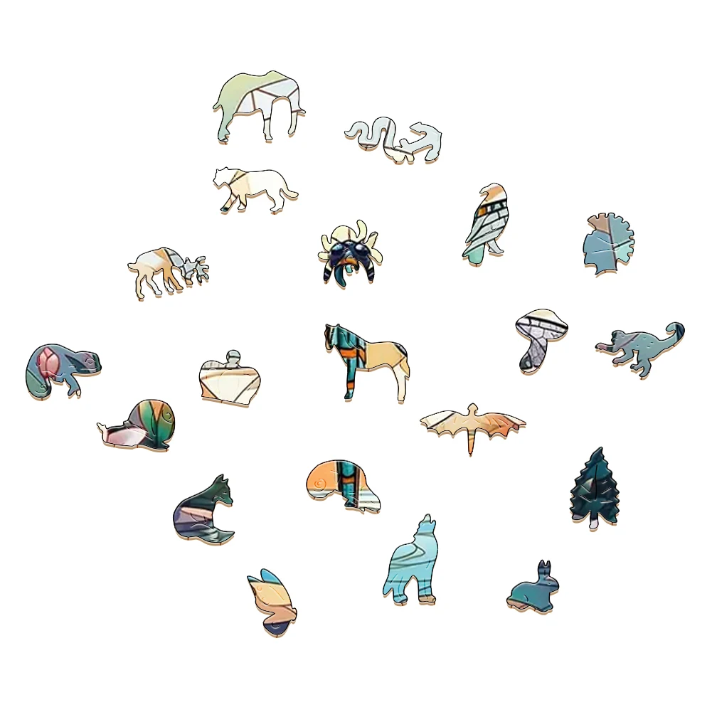 Wooden Puzzle Mandala Dragonfly Surprise Toys 3D Wood Jigsaw Puzzles Creative Games Round Shaped Animals Secret Puzzle Boxes