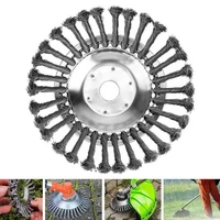 Lawn Mower Weeding Disc 8 Inch Wire Weeding Wheel 6 Inch Garden Tool Lawn Mower Accessories Twisted Wire Disc Type Wire Wheel 1
