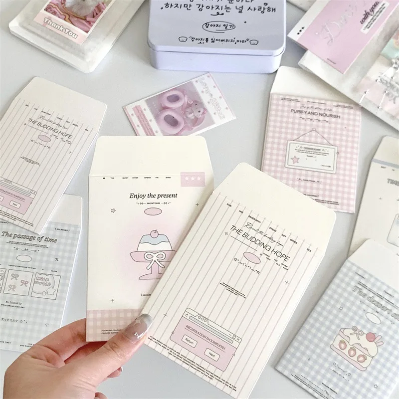 MINKYS 10pccs/Pack Kawaii Black Cat 3 inch Photocard Holder Photo Card Envelope Storage Bag Paper Collect Bag School Stationery 2