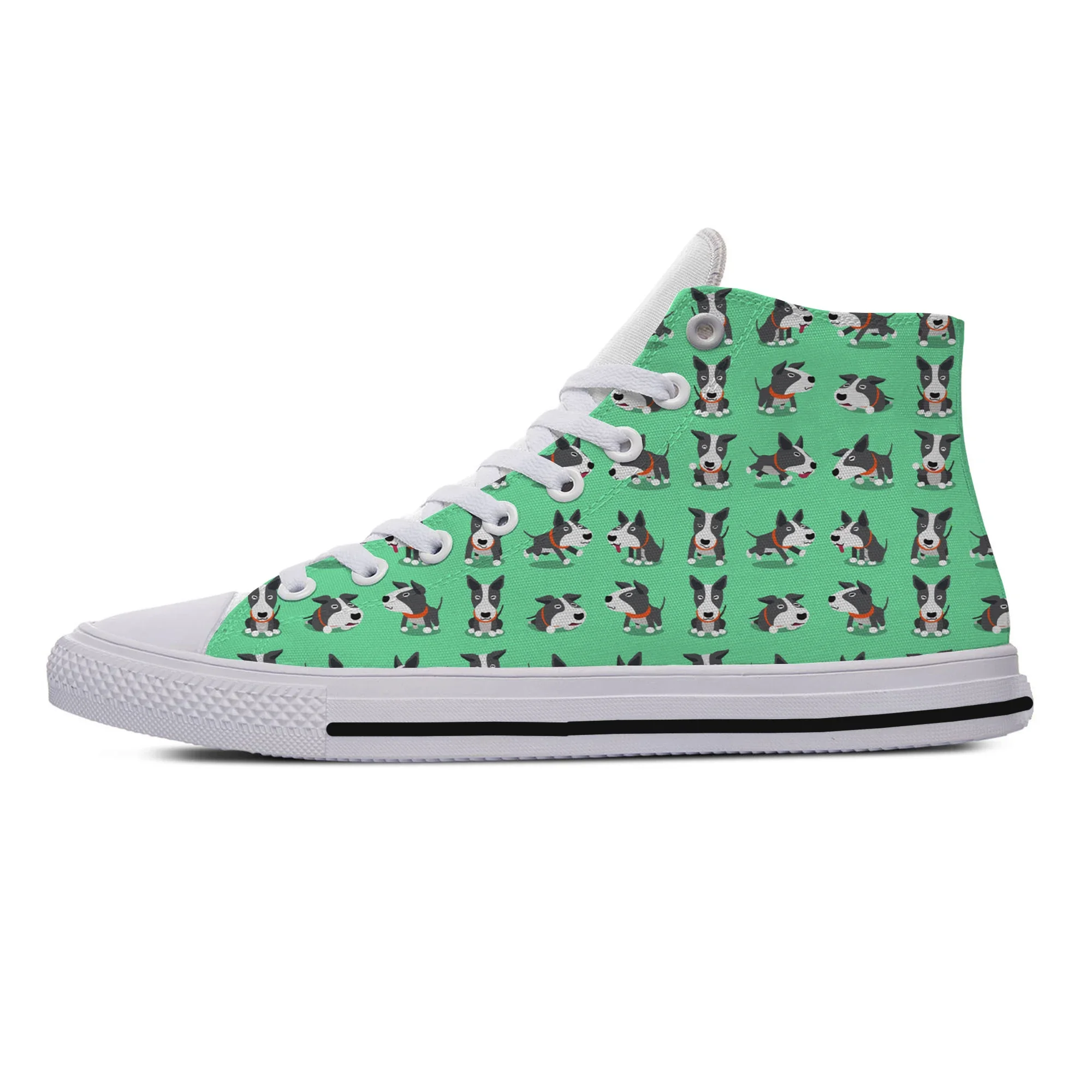 Hot Cool Summer Cute Bull Terriers Animal Pets Dog Kawaii High Top Canvas Shoes Men Women Casual Sneakers Fashion Board Shoes