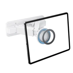 Magnetic Tablet and Phone Wall Mount with Foldable Arm (White)