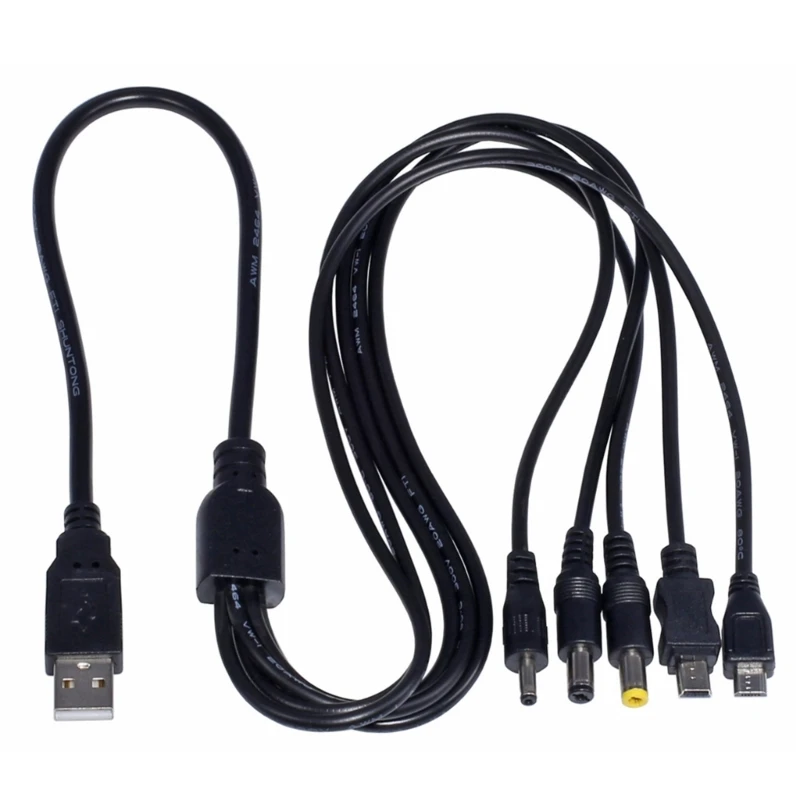 

70CM USB Male to 3.5×1.35mm 5.5×2.1mm 5.5×2.5mm Barrel Power Cable Connector Power Plug