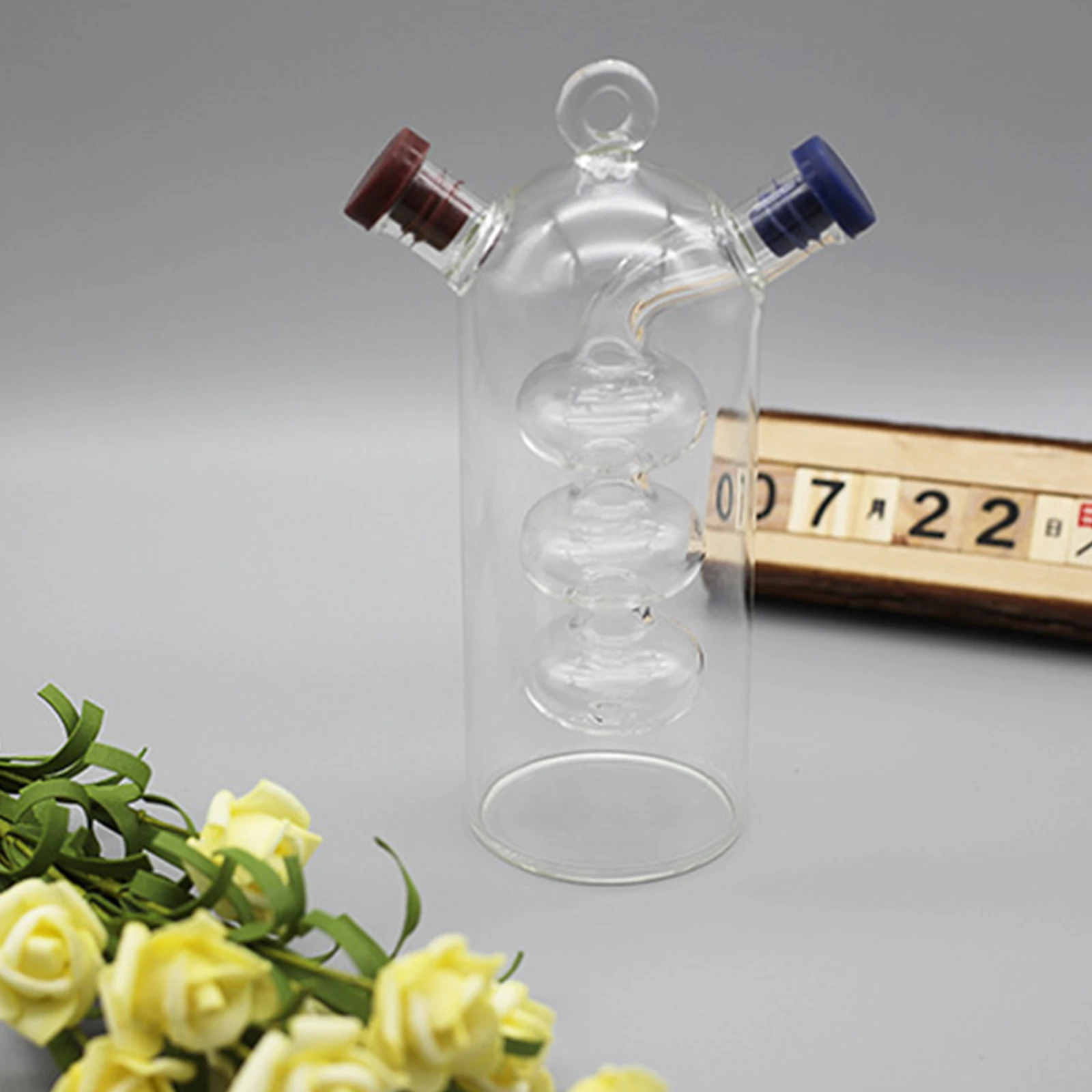 2 in 1 Oil and Vinegar Bottle Condiment Storage for Party Buffet Supplies Glass Bottle Condiment Seasoning Kitchen Storage