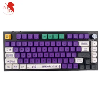 EVANGELION Eva 키캡 XDA EVA-01 PBT 히트 애니메이션 피규어, Mx 체리 프로필, 게이트론 스위치 기계식 키보드 키트용, 134 키