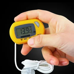 Aquarium Water Temperature Monitor with Probe and Suction Cup (Yellow)
