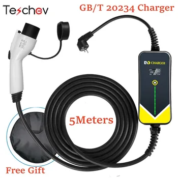 Teschev 2024 전기 자동차 충전 케이블 충전 스테이션, GBT 표준 EV 충전기, GB/T 20234, 5 미터