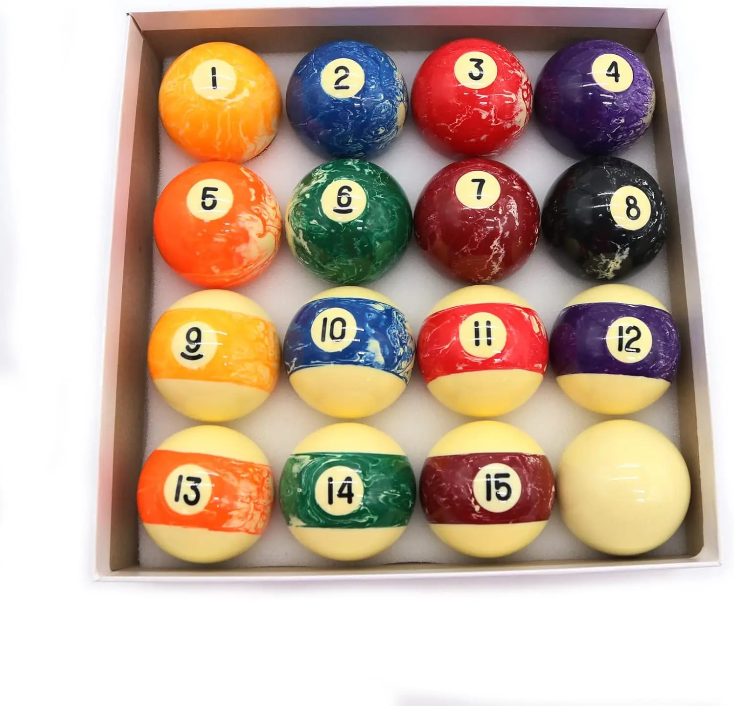 Cueelf Billiard Ball Set 2-1/4 Inch 16 Balls for Pool Tables Professional Pool Balls