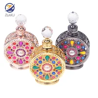 1Pc 12ML Vintage Luxury Rhinestones Glass Perfume Bottle Essential Oil Bottle Storage Bottle Portable Cosmetic Empty Vials 1