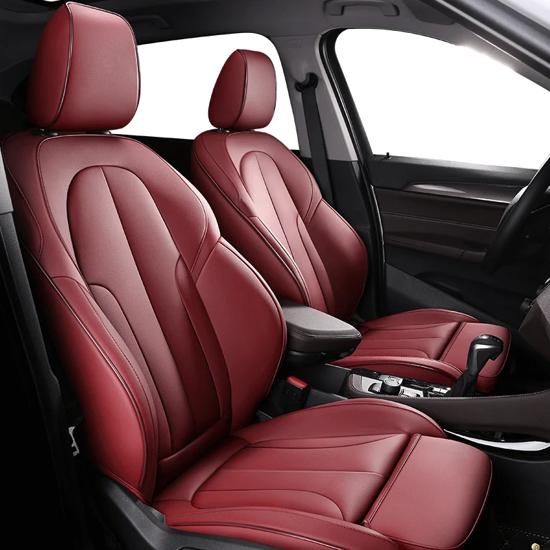 Auto Lederen Stoelhoezen Voor Audi A4 Q3 A6 A3 Q5 Q7 - 9-Delige Antislip Waterdichte Set Zwart PU Leer