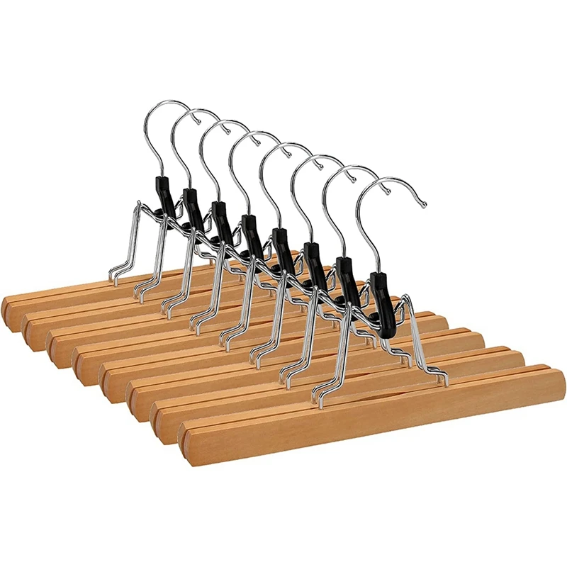 

8PCS Home Pants Rack Clamping Hanger Non-Slip With Swivel Hook, Bedroom Clothes Organizer
