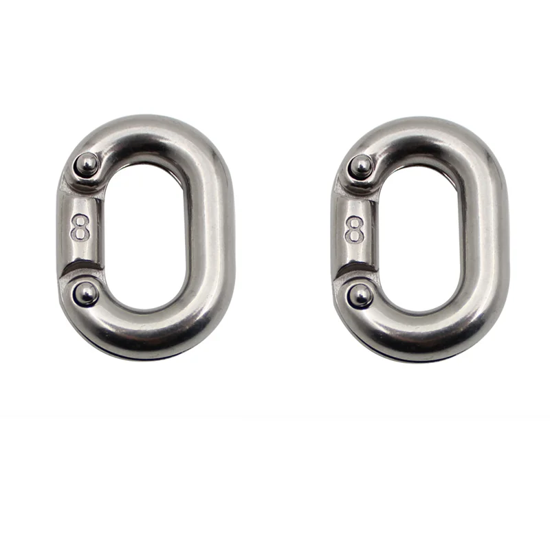 ISURE MARINE 2pcs Stainless Steel 316 Chain Buckle Card Chain Connection Quick Ring Riveted 2pcs 10 100mm stainless steel egg spring snap hook clips quick link carabiner rock climbing buckle eye hardware ring for outdoor