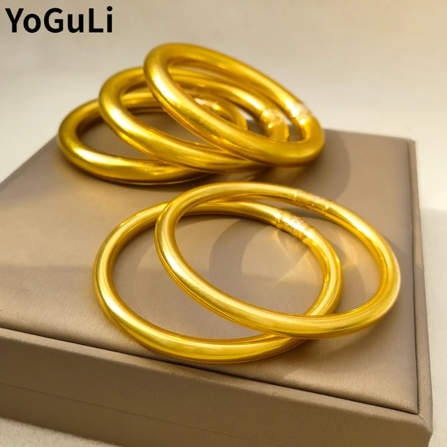 Bilandi Modern Jewelry Plastic Tube With Silicone Bracelet Hot Sale Elegant  Temperament Gold Color Glitter Bracelet