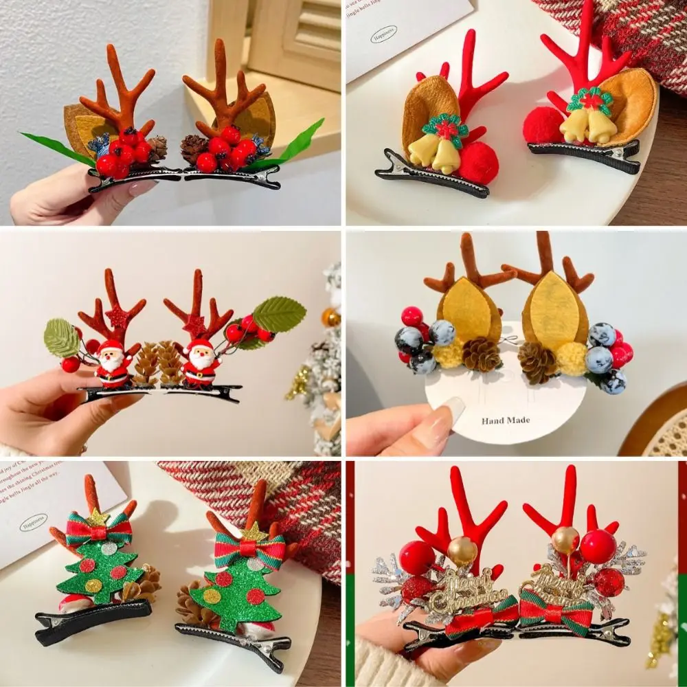 Cute Elk Horn Christmas Hairpin Antler Hair Clips