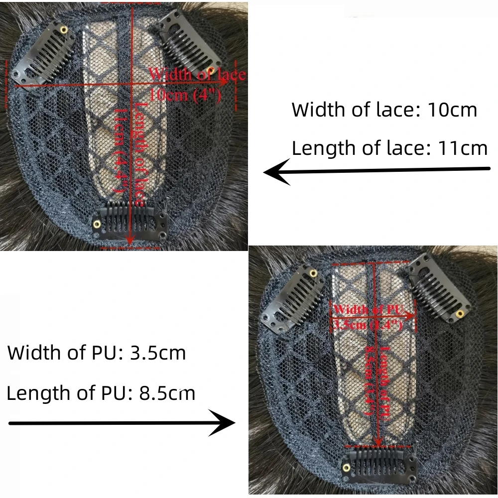 Human Hair Toppers Invisible Human Hair Toppers For Women Clip In Toppers With 3D Air Bangs Middle Part PU Scalp Wiglets Hairpieces For Hair Volume