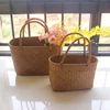 Home Shopping Basket Hand Vegetable Basket Decorative Woven Basket Flower Arrangement Basket Imitating Rattan Picnic Bag 1