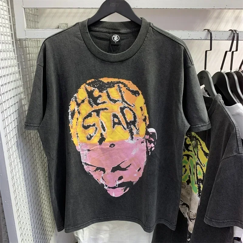 

24ss Oversized HELLSTAR Black T-Shirts For Men Women 1:1 High Quality Streetwear T Shirts