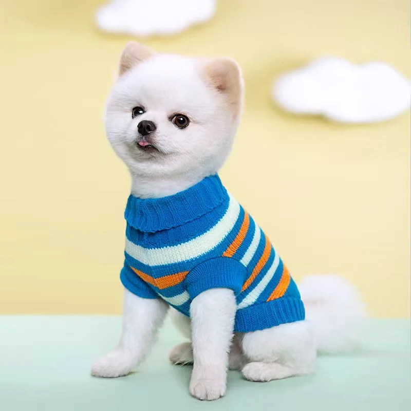 멀티 컬러 개 스웨터 스레드 니트 애완 동물 의류, 개 옷, 두 발 따뜻한 애완 동물 용품, 개 고양이 공주 의류, 신제품