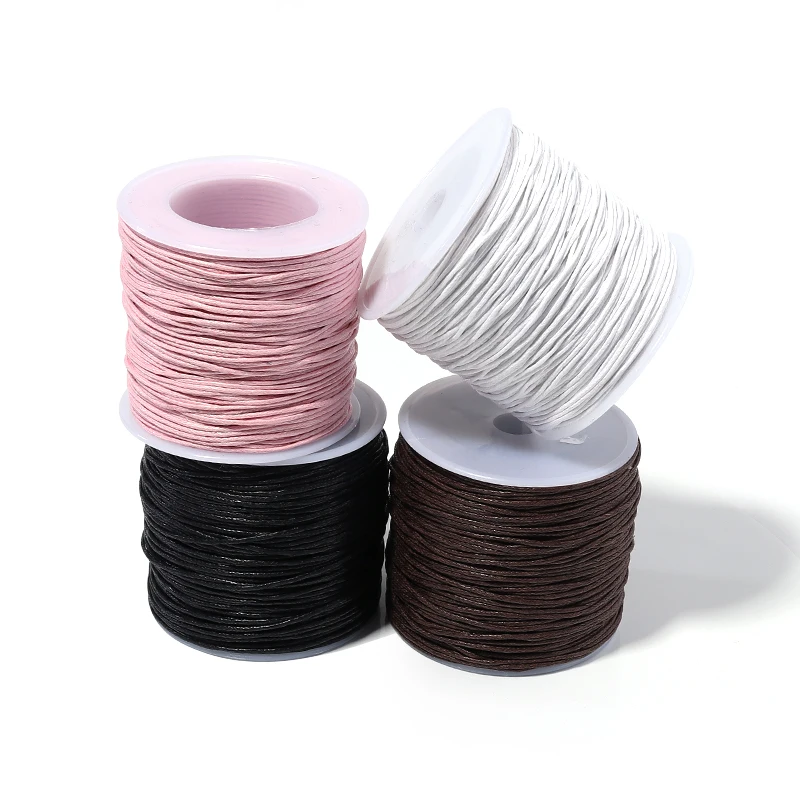 70M/롤 1mm 폴리 에스터 스레드 문자열 장식품을위한 라운드 왁스 코드 DIY 봉제 공예 재료 의류 찾기 Accesso 만들기