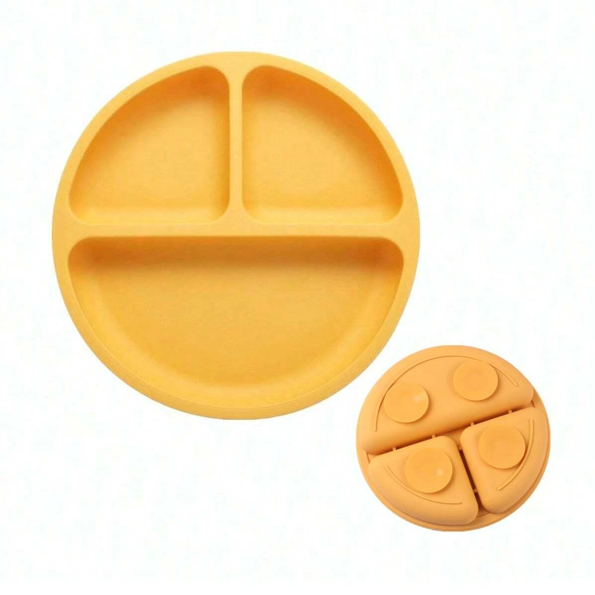 Baby Silicone Divided Plate Feeding Children Dining Safe Suction Round Tray for Toddlers Kids Meal Training Sucker Tableware