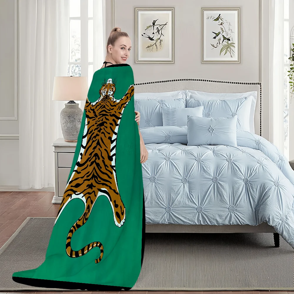 Adler warm retro soft plush blanket Tiger j-Jonathan for sofa living room office Moroccan Ethnic bedroom travel Rug gift Flannel 5