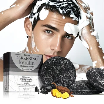 XF 60 g di sapone nero shampoo solido shampoo vegano biologico per tutti i tipi di capelli realizzati con olio naturale