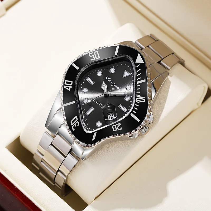 

New Leisure Business Men's Watch Luxury Date Green Dial Men's Watch Fashion Men's Sports Watch