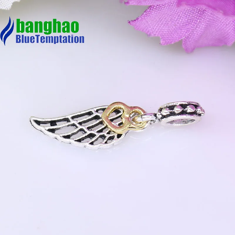 Wholesale DIY Fashion feather Charm for making accessories for jewelry alloy pendants bracelets beads DGB124