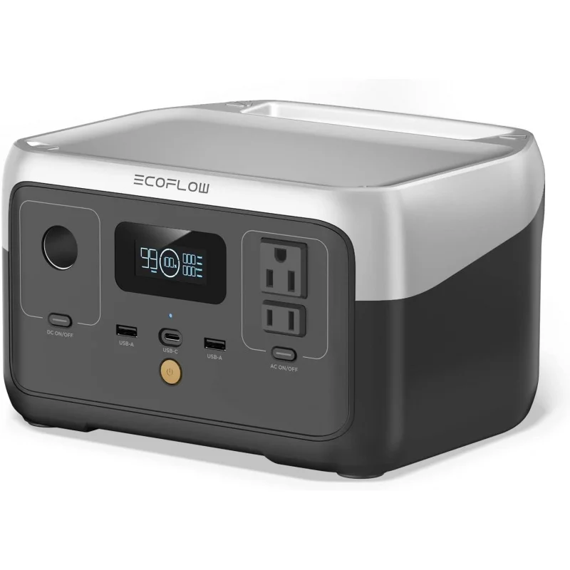 

EF ECOFLOW Portable Power Station RIVER 2, 256Wh LiFePO4 Battery/ 1 Hour Fast Charging, 2 Up to 600W AC Outlets, Solar Generator