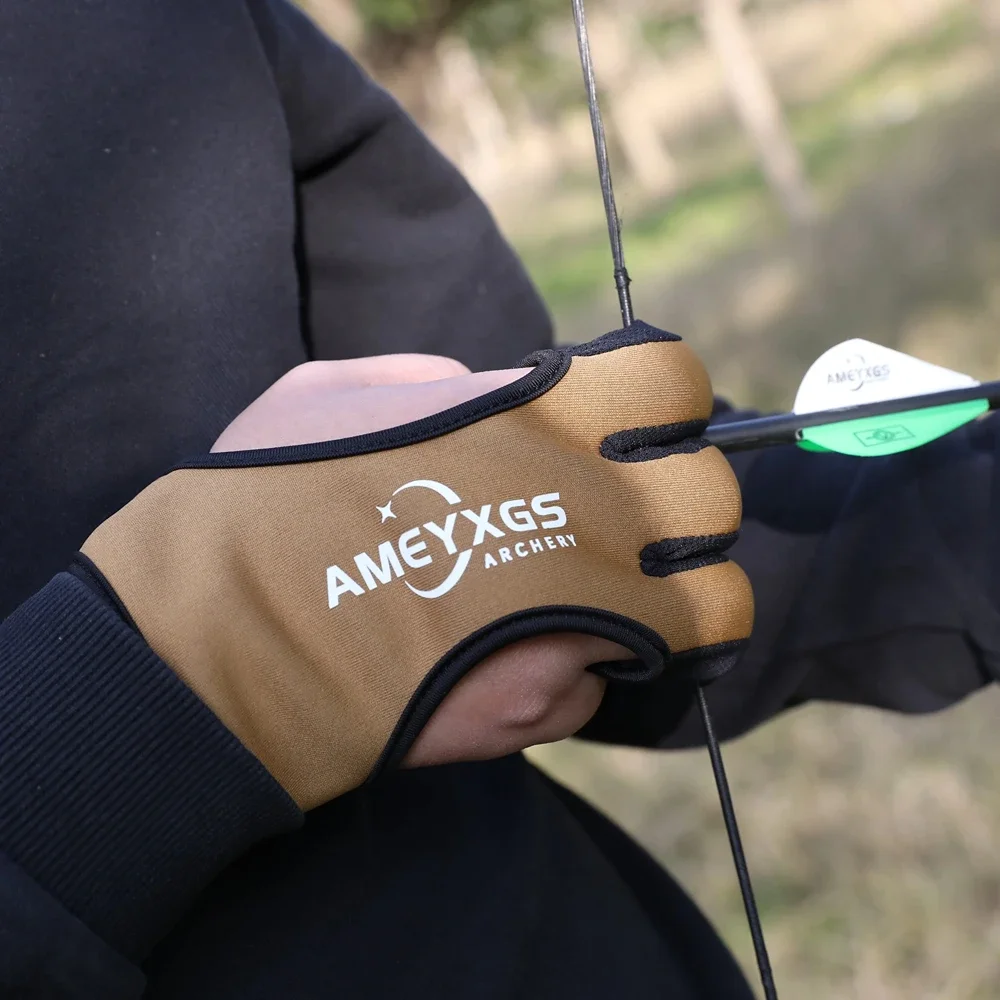 Gant de tir à l'arc en cuir aniline : protection premium du doigt de la main droite - France