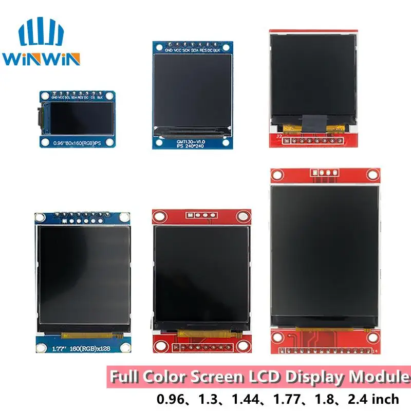 TFT Display 0.96-2.8 inch IPS 7P SPI HD 65K Full Color LCD Module ST7735 Drive IC 80*160 For Arduino