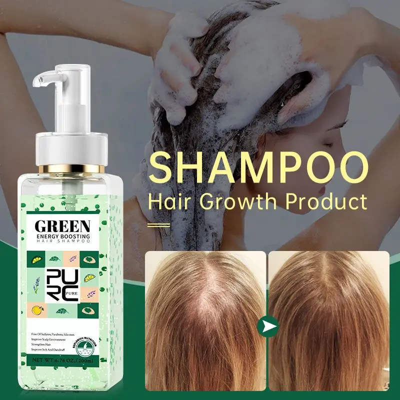 

PURC Shampoo for Hair Growth Profissional Thinning Scalp Treatment Ginseng Prevent Hair Loss Anti-Dandruff Hair Care 200ml