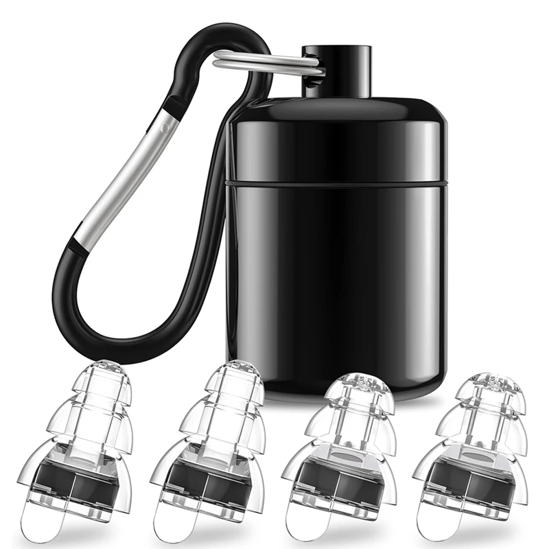 

High Fidelity Concert Earplugs For Concerts Musicians,Earplugs For Noise Reduction,24Db Advanced Filter 2 Pairs(Black) Durable