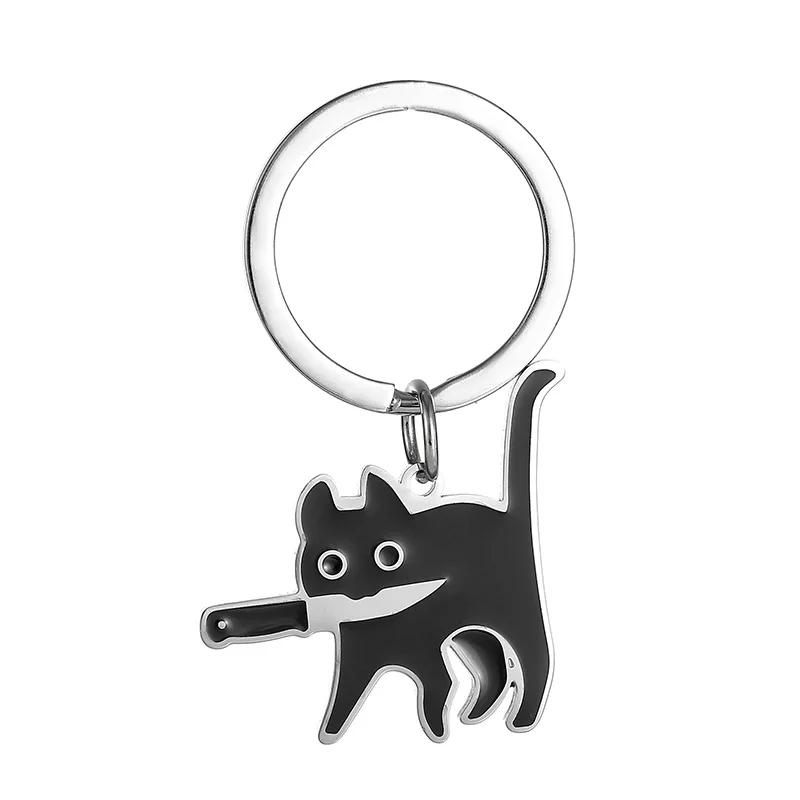 Hip Hop Titanium Stalen Killer Cat Ketting voor Vrouwen Mannen Schattige Punk Retro Doodle Zwarte Kat Hanger Ketting Nieuw Sieraden Cadeau_voghion.com