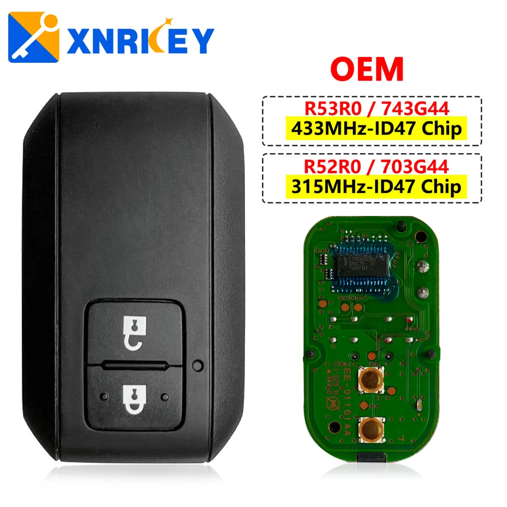 XNRKEY 2 Button OEM Smart Car Key ID47 Chip 315/433Mhz for Suzuki Ertiga Jimny SX4 Vitara Swift Splash Wagon R Without Blade