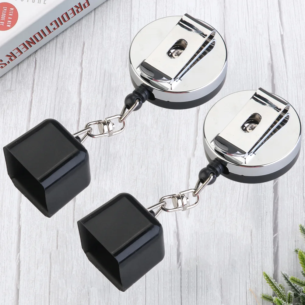 2 Pcs Durable Iron Billiard Chalk Holder Retractable Cord Easily Clip Belt Pocket Snooker Balls Entertainment Accessories