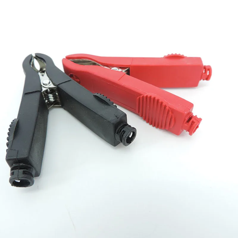Description Picture 5 of itemInsulated Alligator Crocodile Clips plug Probe Test lead Connector Red Black Electrical Connection car Battery Terminal 35A